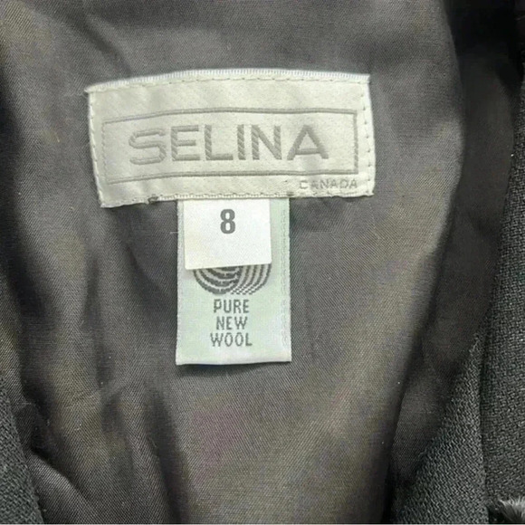 Selina | Black 100% new wool vintage blazer with curly lamb lining - Picture 7 of 14